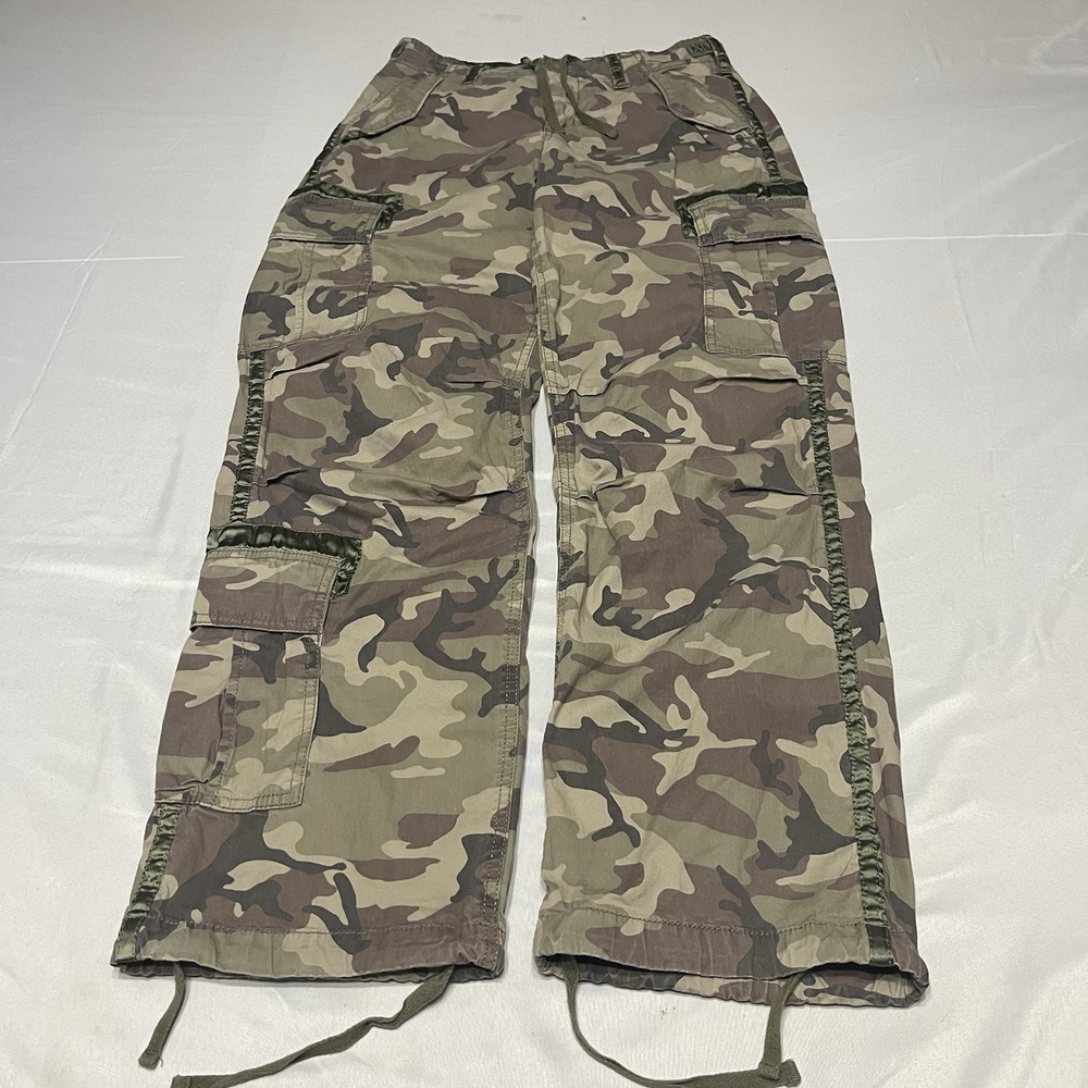 Y2K Abercrombie & Fitch Cargo Pants Women's Size 4 27x30 Camo Army Baggy